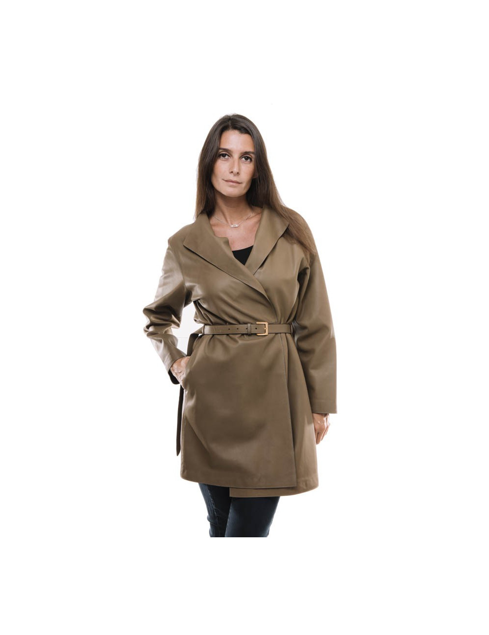 Manteau LORO PIANA T38 fr en cuir marron