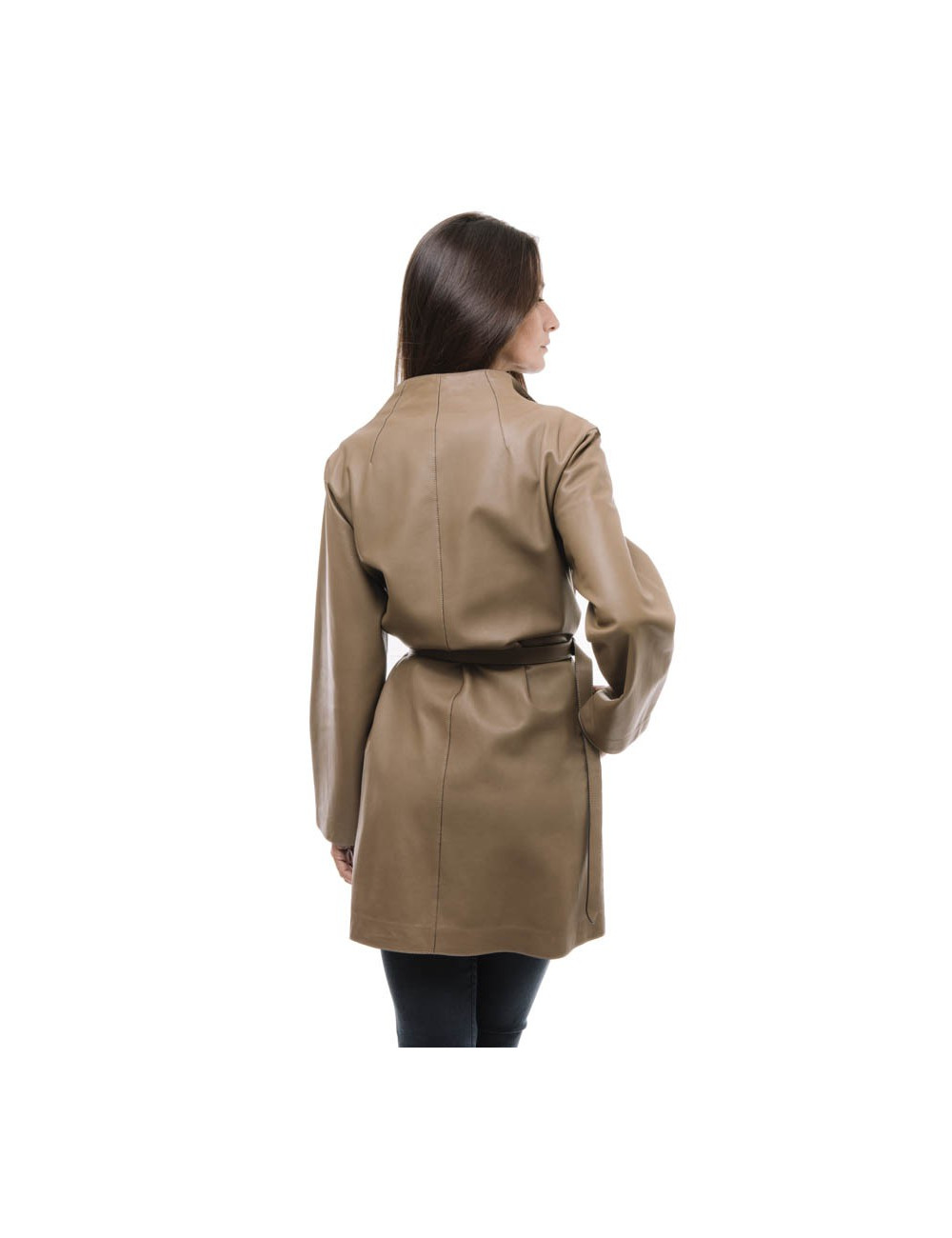 Veste LORO PIANA T en cuir fauve