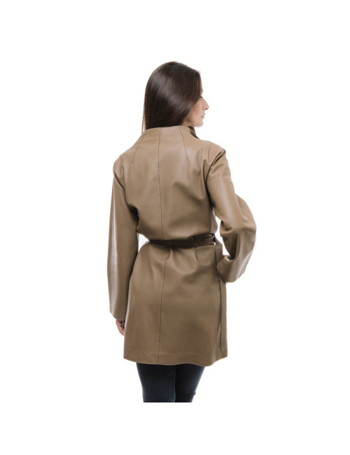 Veste LORO PIANA T en cuir fauve