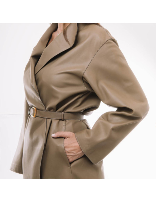 Veste LORO PIANA T en cuir fauve