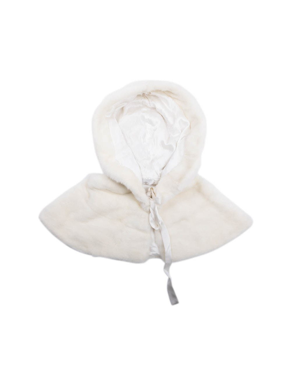 Cape courte CELESTINA AGOSTINO vison blanc