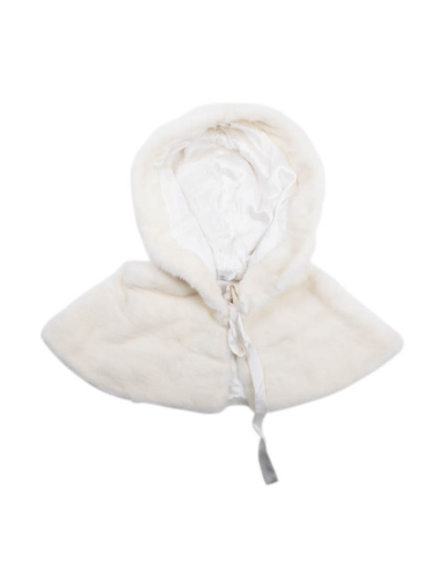 Cape courte CELESTINA AGOSTINO vison blanc