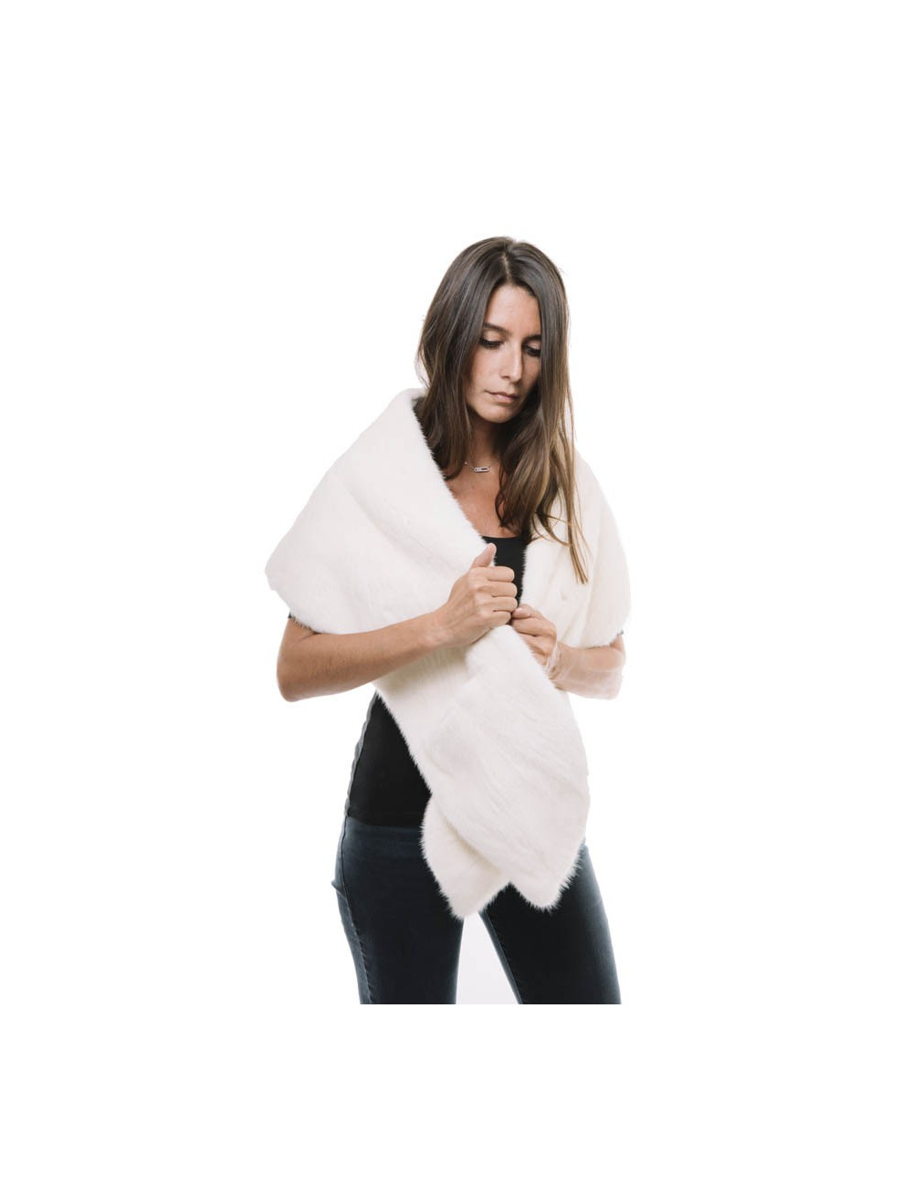 Etole en vison blanc CELESTINA AGOSTINO