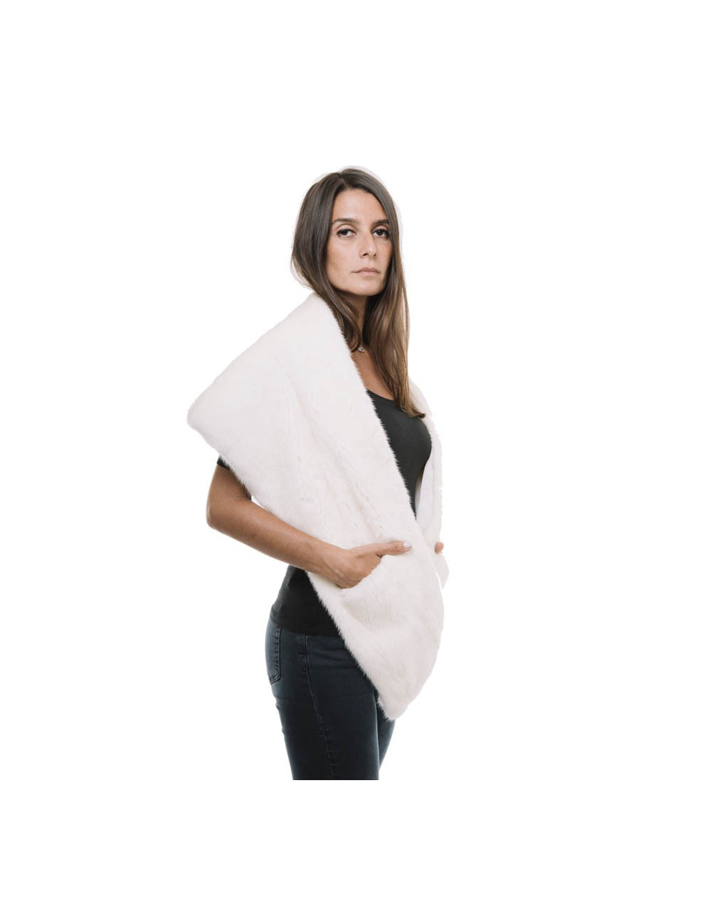 Etole en vison blanc CELESTINA AGOSTINO