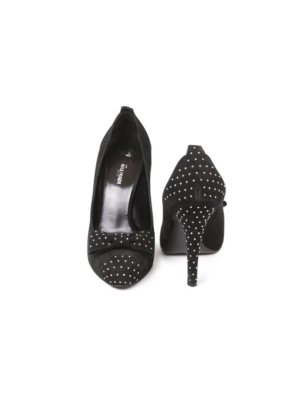 Escarpins t 39 BALMAIN en veau velours noir