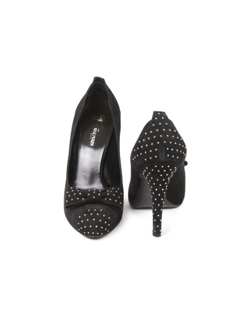 Escarpins t 39 BALMAIN en veau velours noir