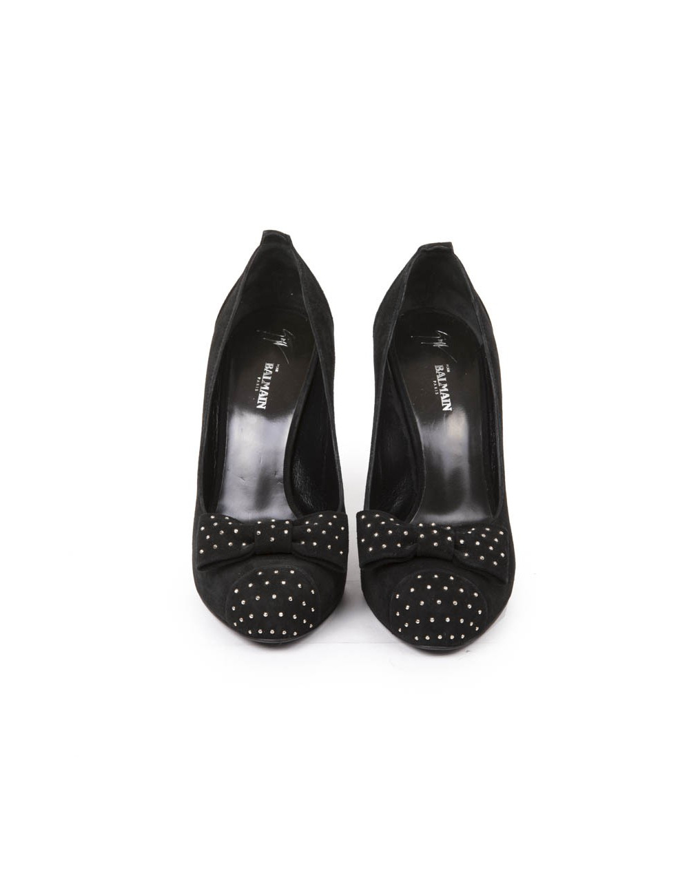 Escarpins t 39 BALMAIN en veau velours noir