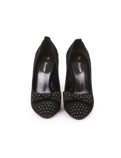 Escarpins t 39 BALMAIN en veau velours noir