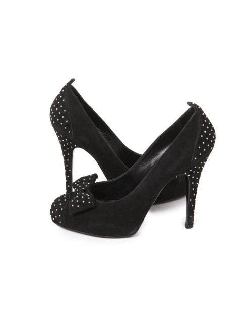 BALMAIN high heels in black velvet size 39EU