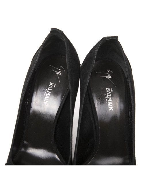 BALMAIN high heels in black velvet size 39EU