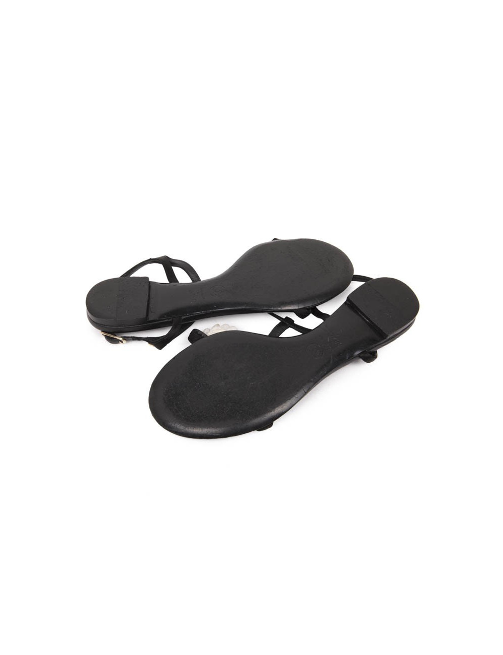 Tongs T 38.5 C CHANEL ruban blanc