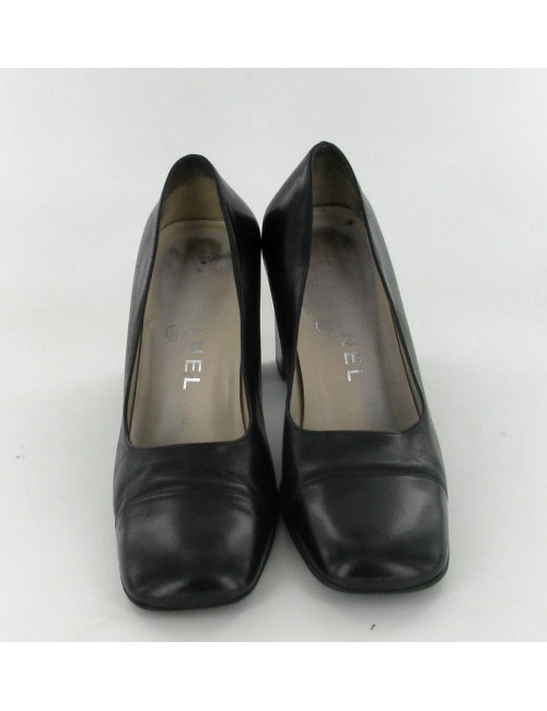Escarpins CHANEL T35 en cuir noir