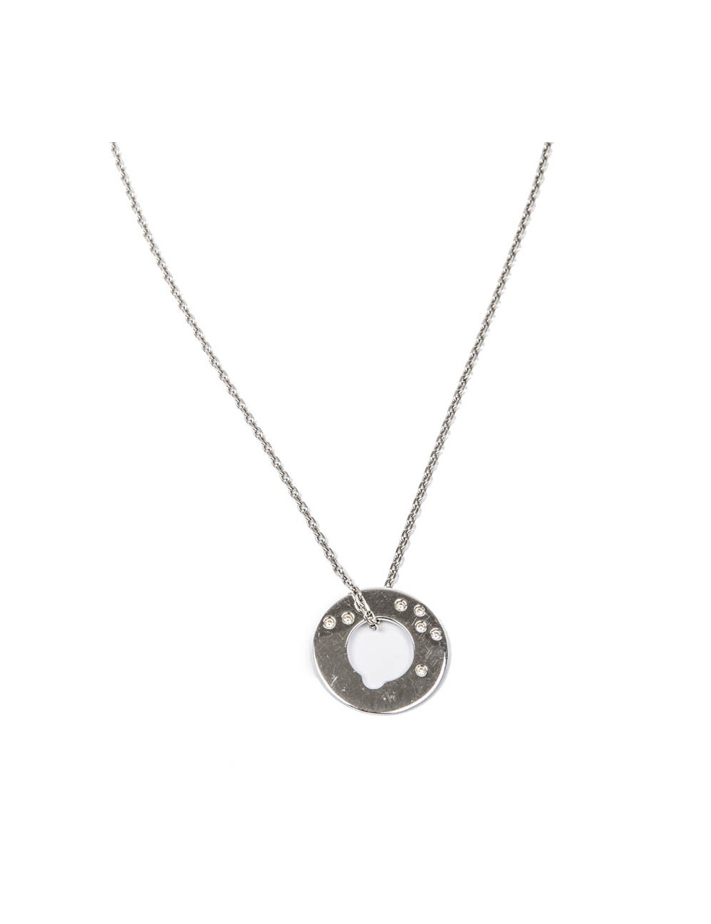 DINH VAN cible pendant and chain necklace in white gold and diamonds