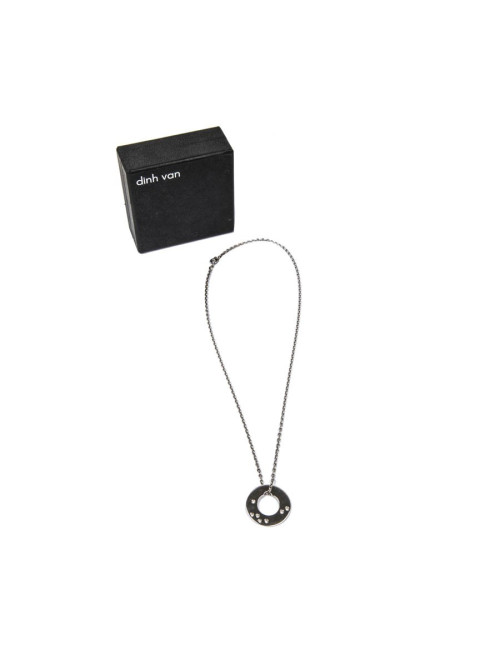 DINH VAN cible pendant and chain necklace in white gold and diamonds