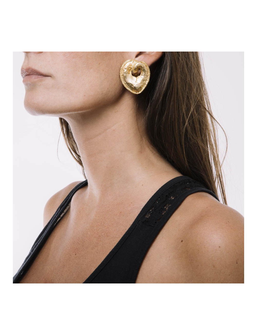 Boucles d'oreille Clips Coeur sans marque