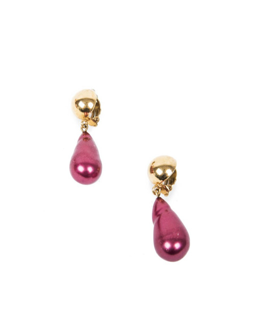 Boucles d'oreille pendantes roses SANS MARQUES