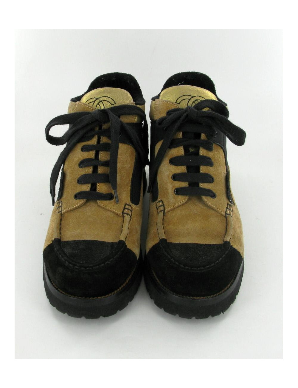 Basket CHANEL bicolores noir et beige