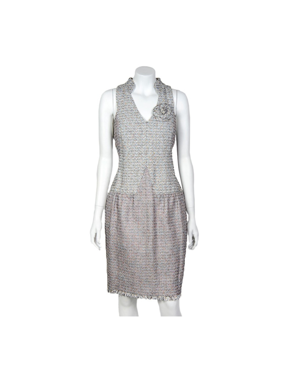 CHANEL Dress in Pastel colors tweed Size 42FR