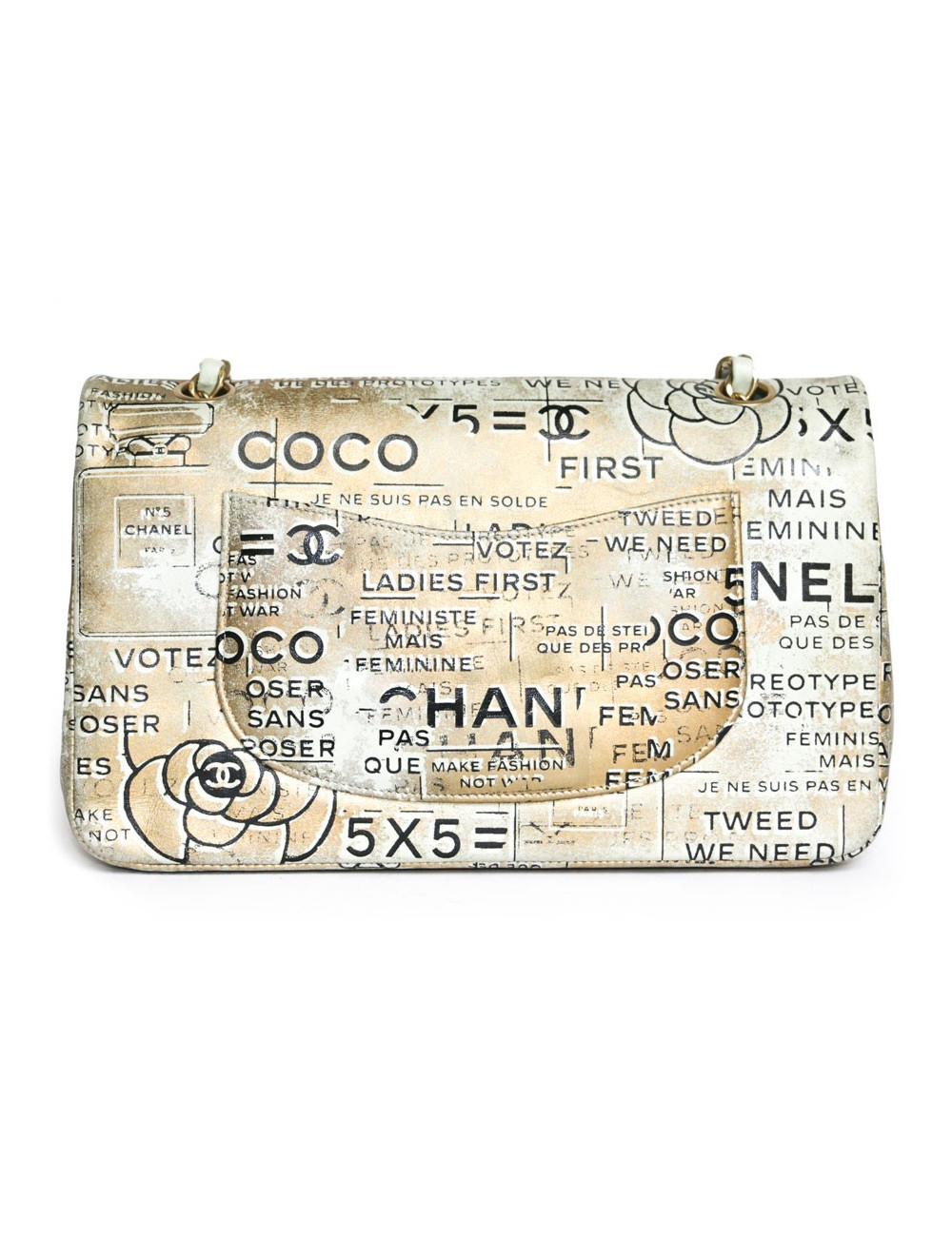 CHANEL timeless double flap bag in gilded leather limited edition