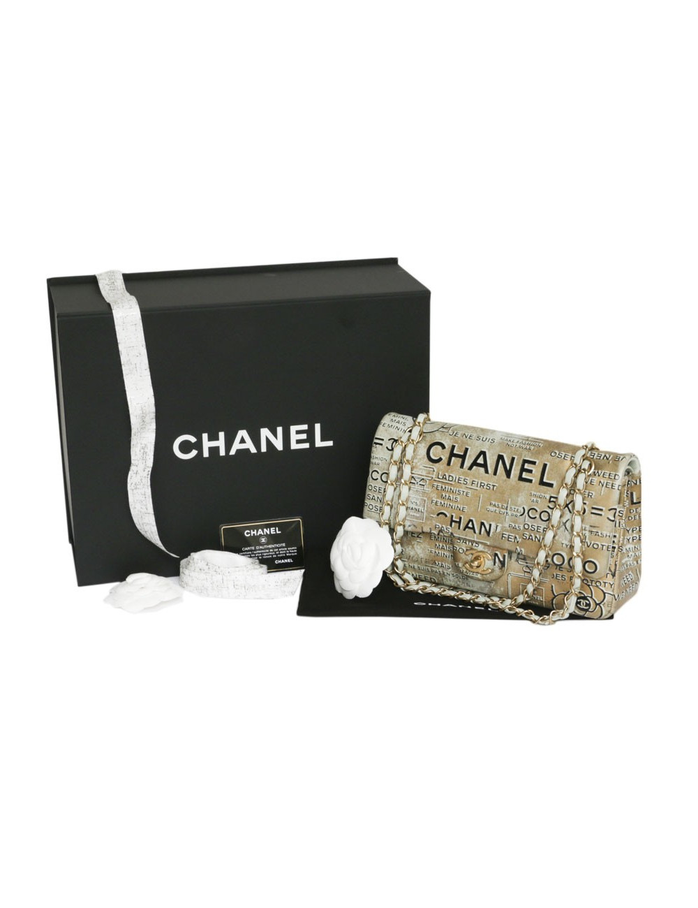 CHANEL timeless double flap bag in gilded leather limited edition