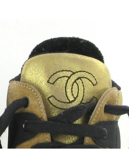 Basket CHANEL bicolores noir et beige