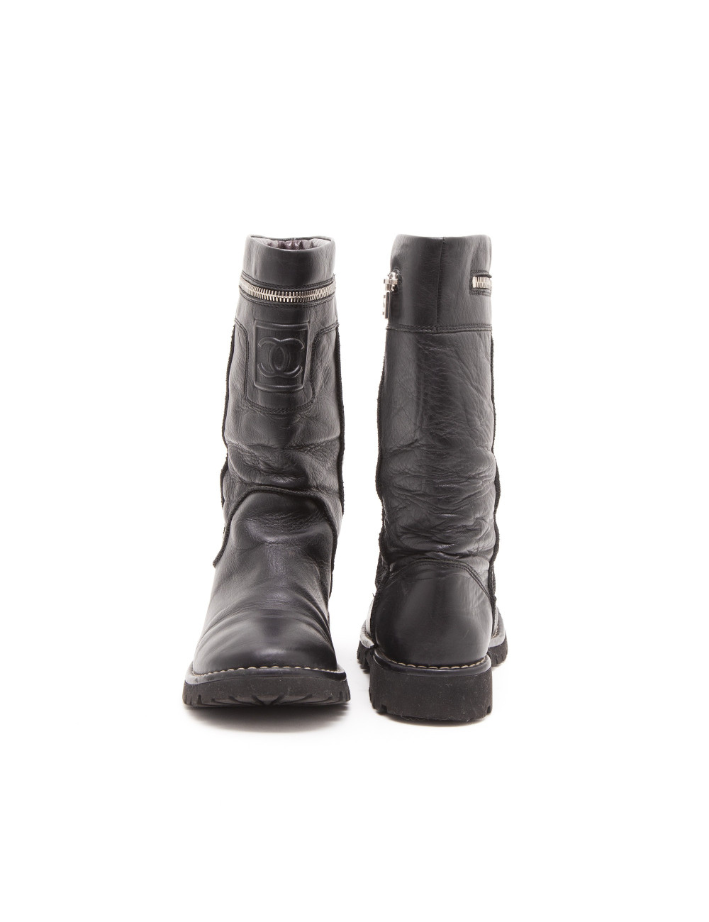 Mi-Bottes CHANEL T 38 noires