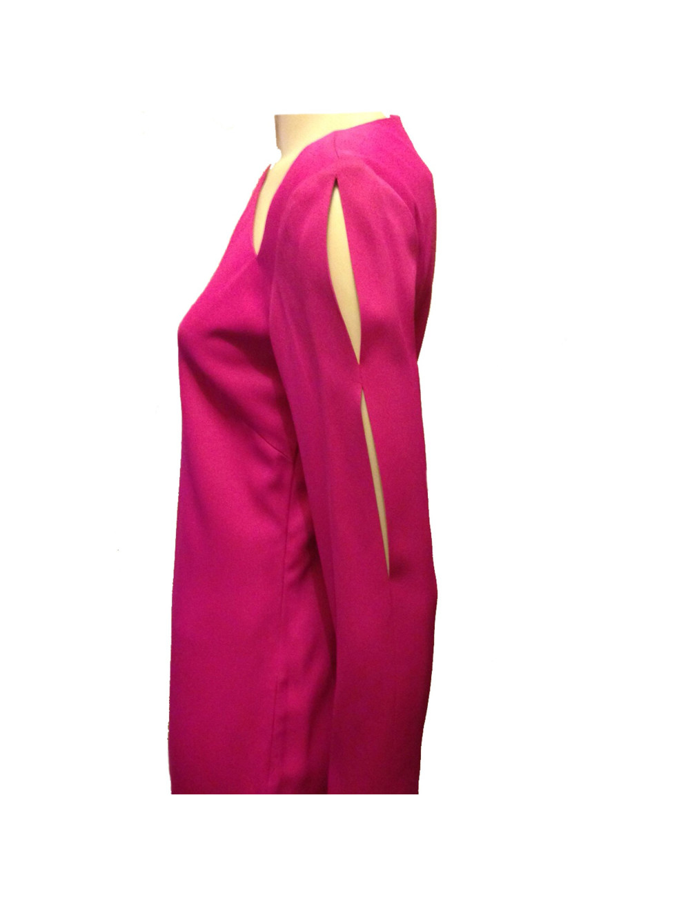 EMANUEL UNGARO dress in crepe silk pink T38