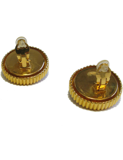 Boucles d'oreille clips CHANEL vintage perles nacrées