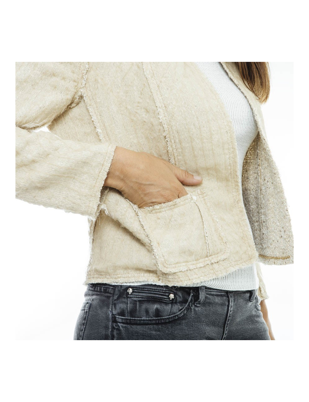  Veste CHANEL T38  Beige 