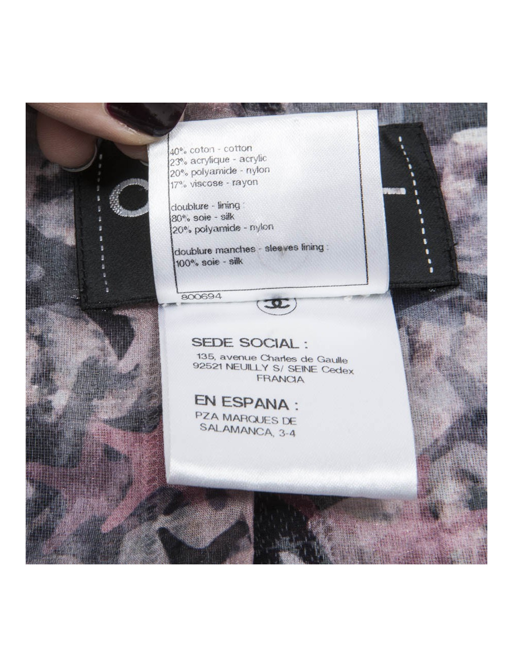 CHANEL cross jacket in purple cotton size 40EU