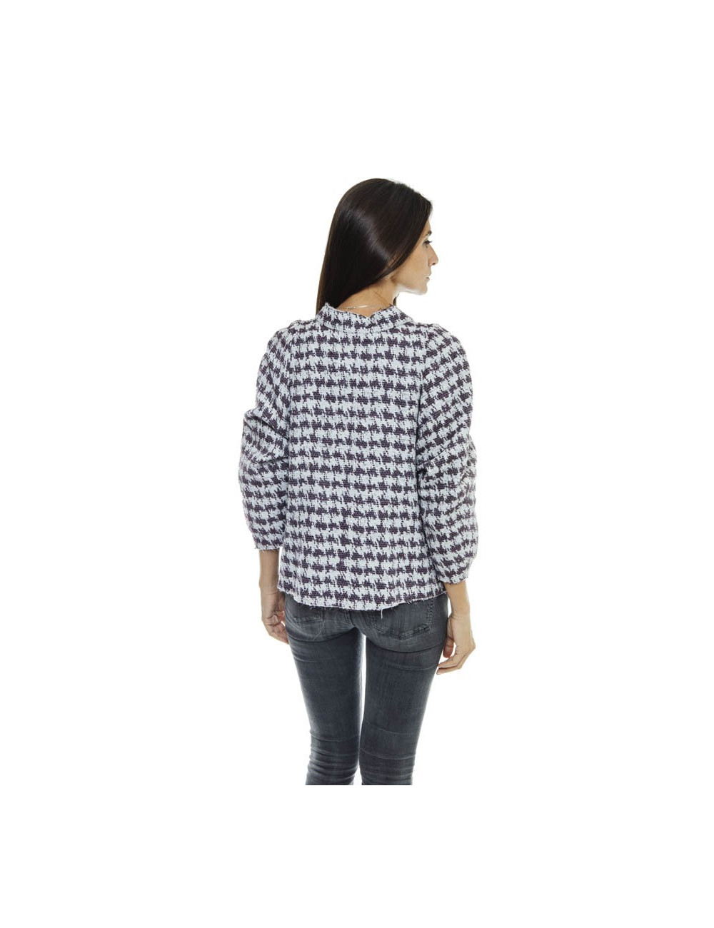 CHANEL cross jacket in purple cotton size 40EU