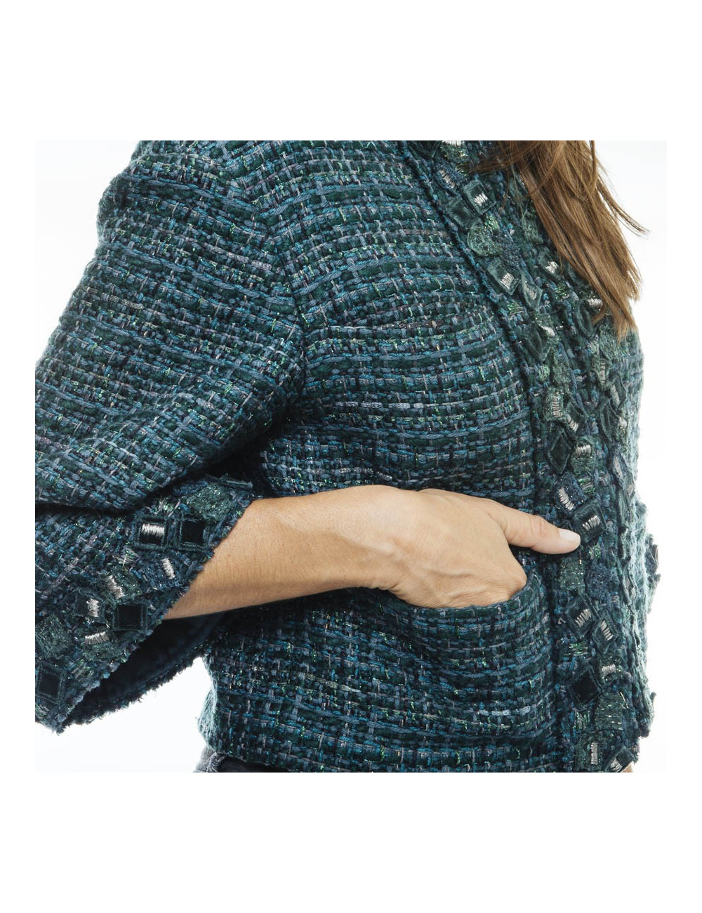 Veste CHANEL T 36 tweet vert 