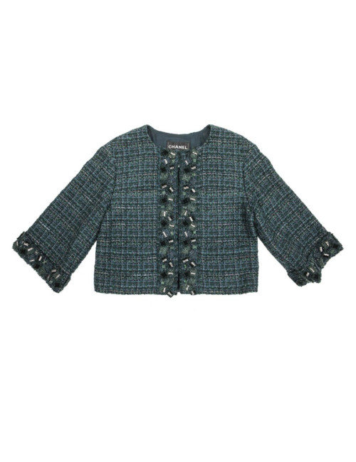 Veste CHANEL T 36 tweet vert 