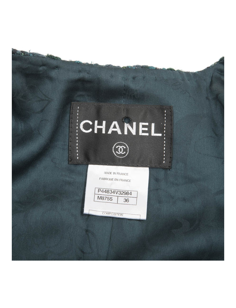 Veste CHANEL T 36 tweet vert 