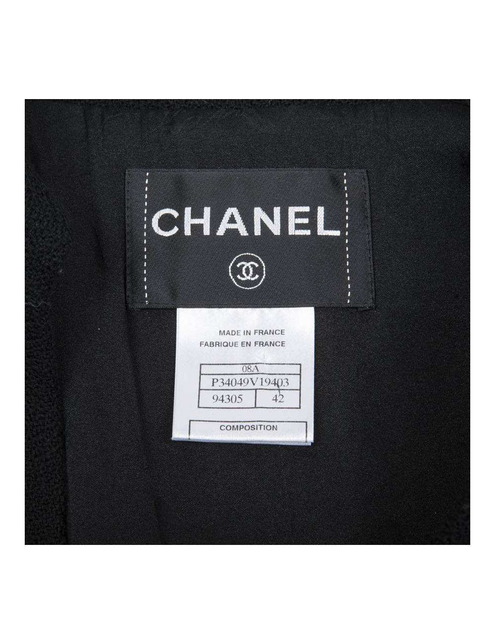 CHANEL spencer jacket in black wool size 42FR
