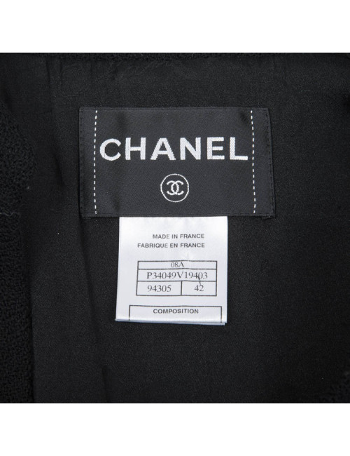 CHANEL spencer jacket in black wool size 42FR