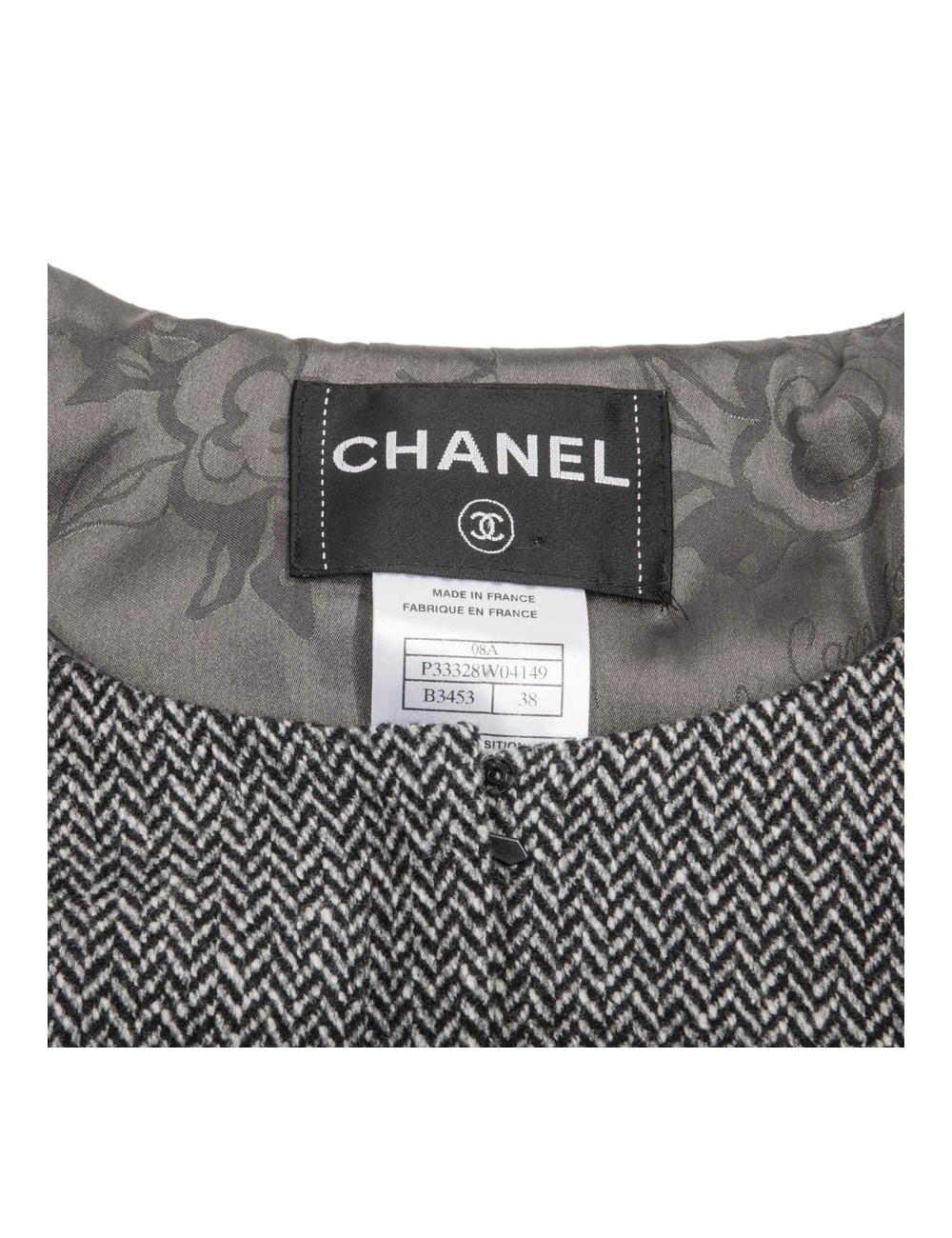 Veste CHANEL T38 en laine grise 