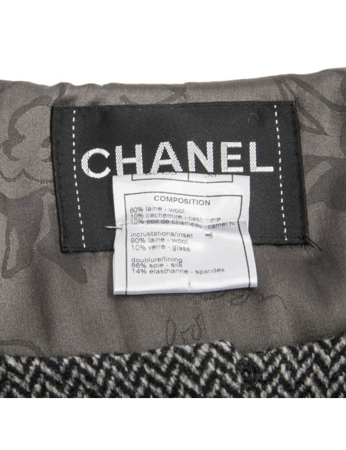 Veste CHANEL T38 en laine grise 