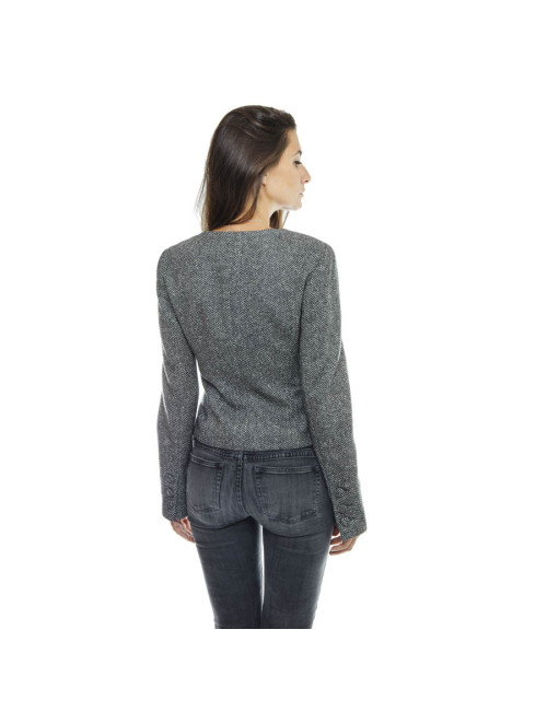 Veste CHANEL T38 en laine grise 