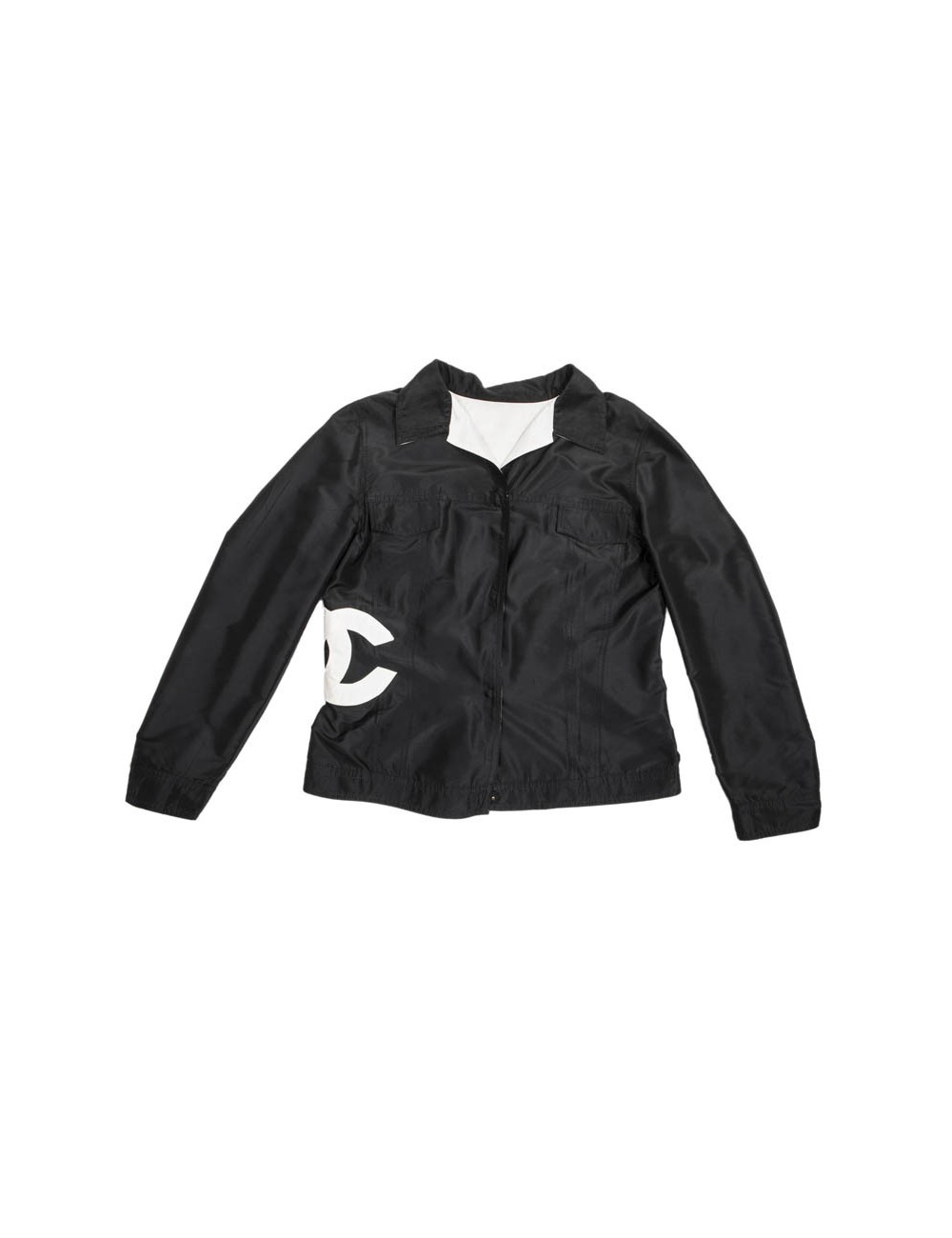 Veste CHANEL réversible noire et beige