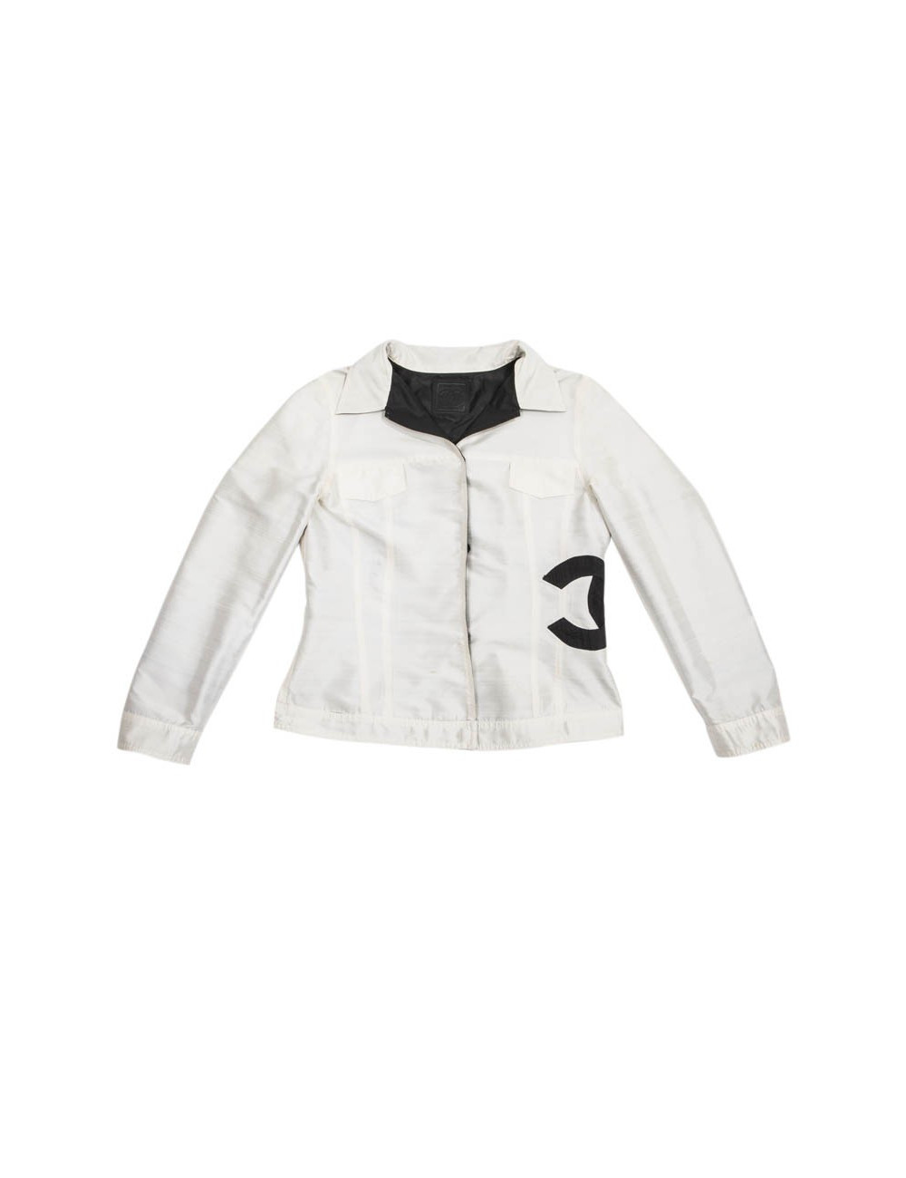 Veste CHANEL réversible noire et ivoire 