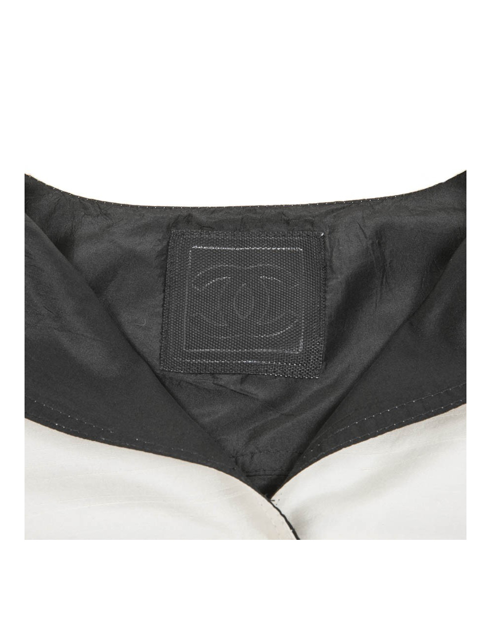CHANEL reversible jacket in black and ivory shantung silk size 38FR