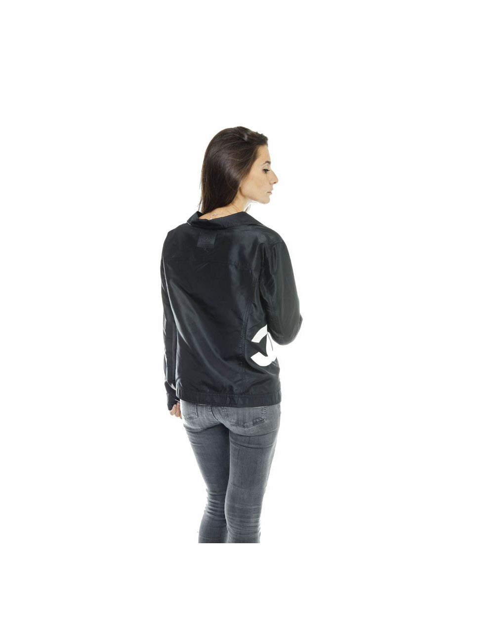 CHANEL reversible jacket in black and ivory shantung silk size 38FR