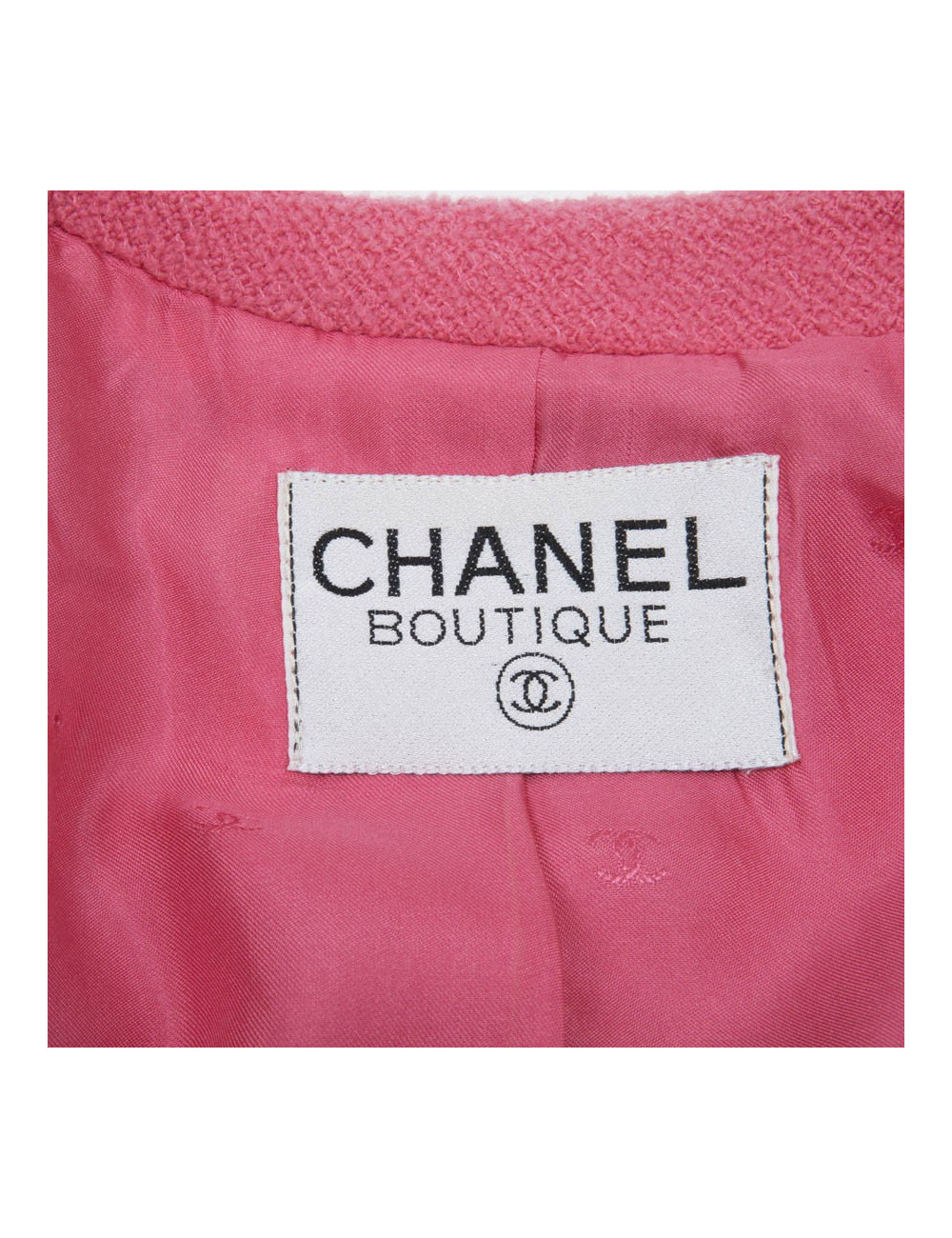 CHANEL skirt suit in pink tweed size 40EU