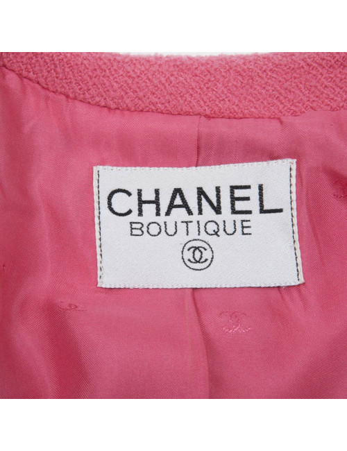 CHANEL skirt suit in pink tweed size 40EU