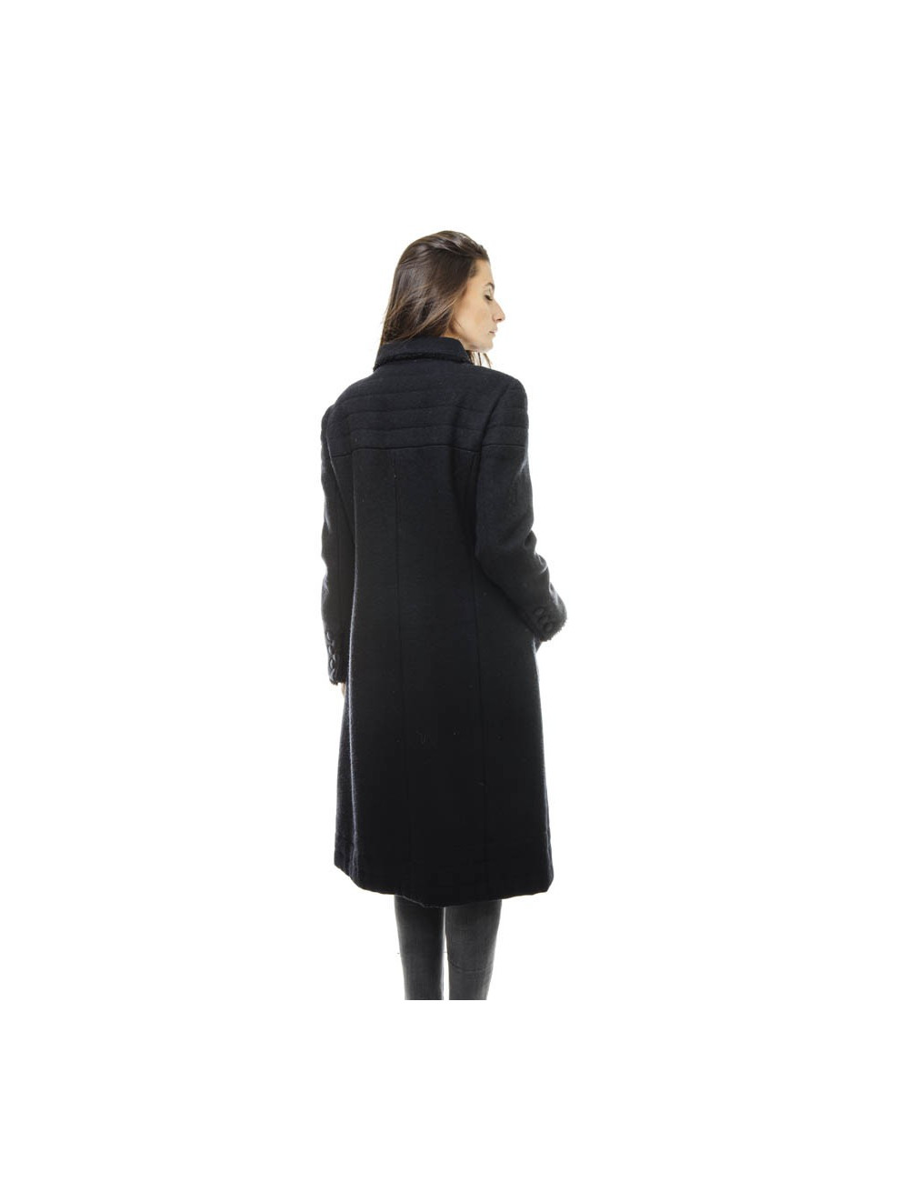 Manteau CHANEL laine noire T38