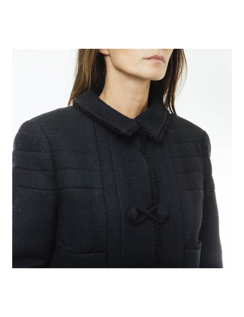 CHANEL coat in black wool size 38FR