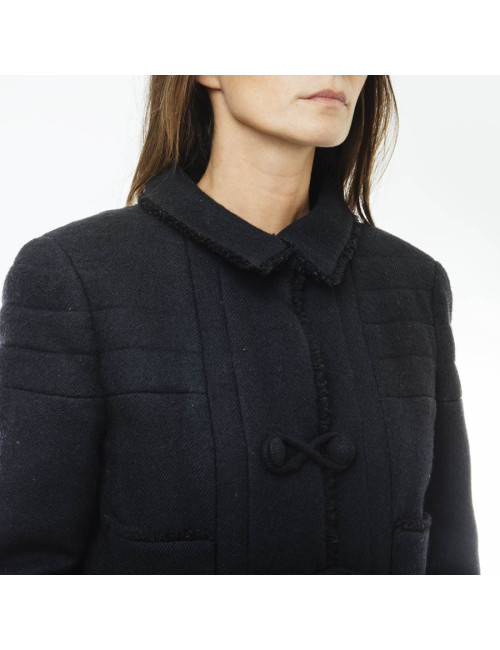 CHANEL coat in black wool size 38FR