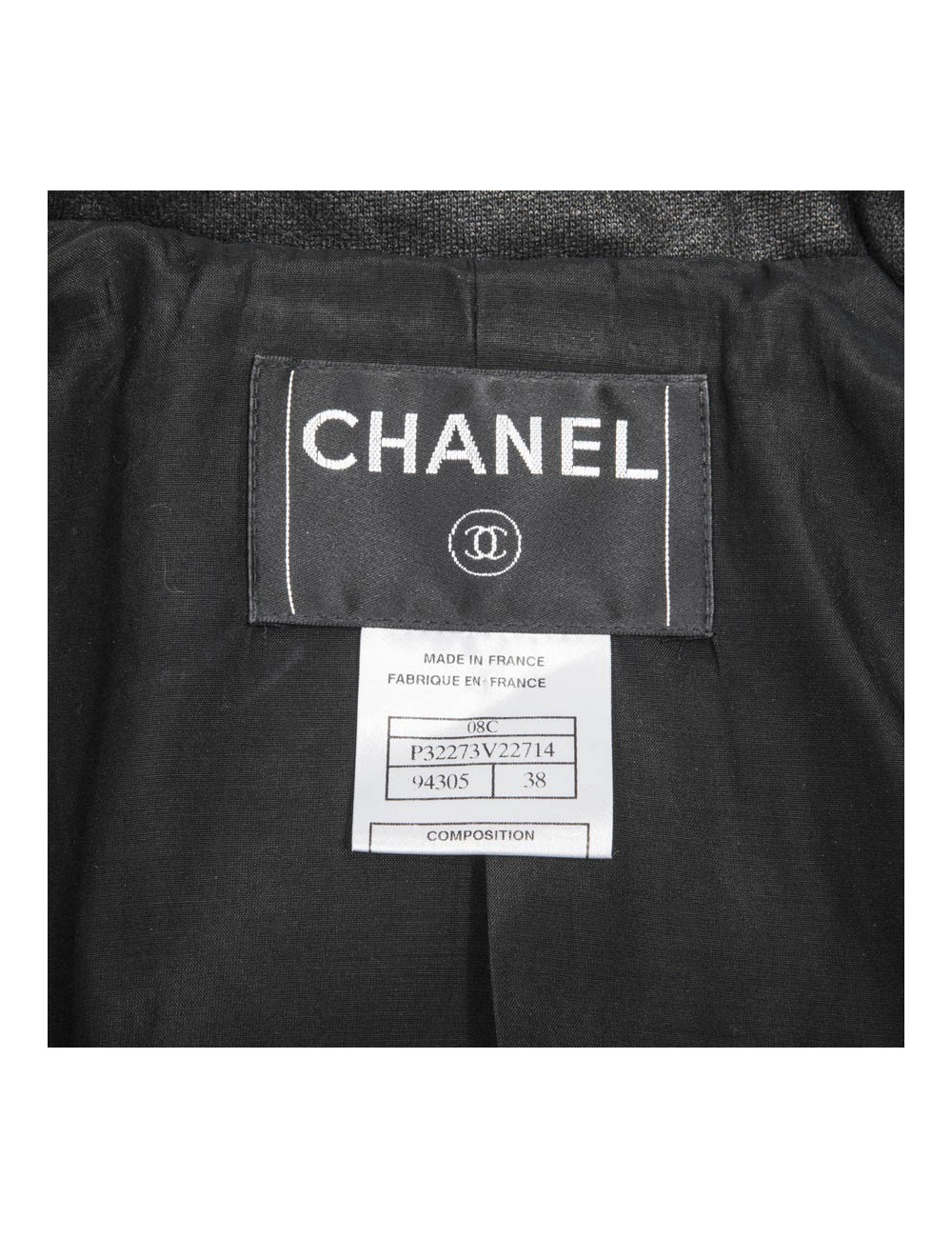 CHANEL 'Paris Los Angeles' Cruise Collection black cotton jacket Size 38FR