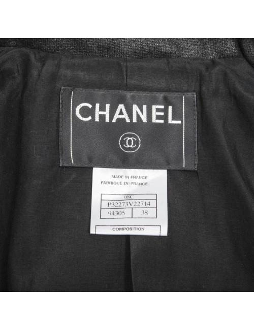 CHANEL 'Paris Los Angeles' Cruise Collection black cotton jacket Size 38FR